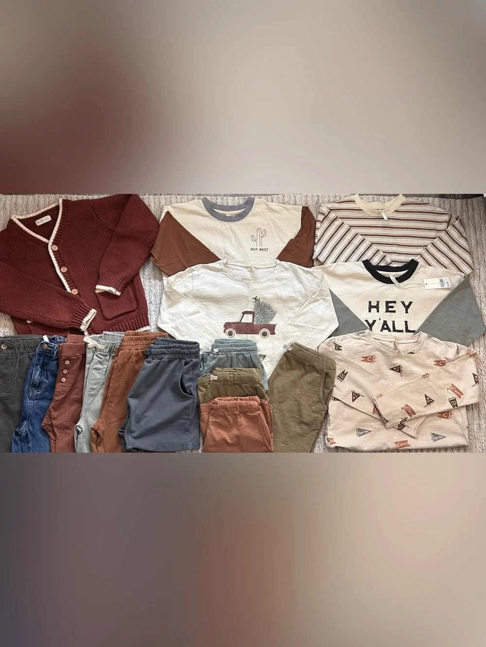 Rylee + Cru Boys 19-Piece Lot of Back to School 6-7y Preppy Fall Winter Neutral